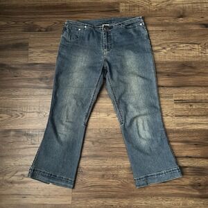 Y2K 725 Original Flare Capri Jeans Low Rise Vintage 2000s Denim‎ Indie Sleaze 4